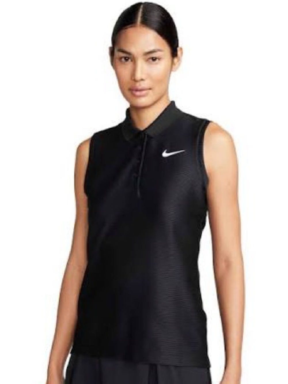 Nike Black Sleeveless Golf Polo Tank Top Dri-FIT